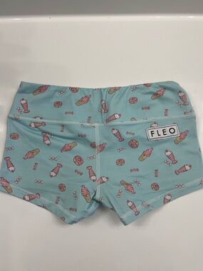 Fleo Mint and Pink Ice Cream Print Workout Shorts